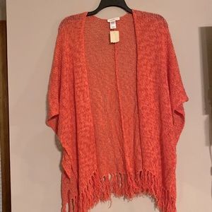 COPY - NWT Coldwater Creek open weave wrap with fringe